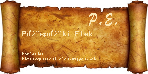 Püspöki Elek névjegykártya